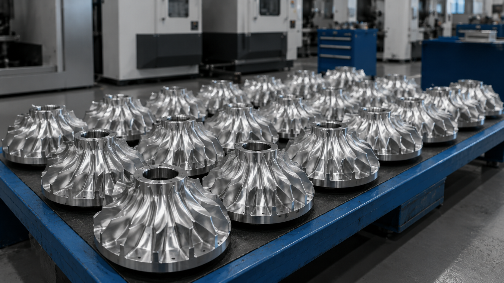 Low-volume batch production of aluminum impeller parts